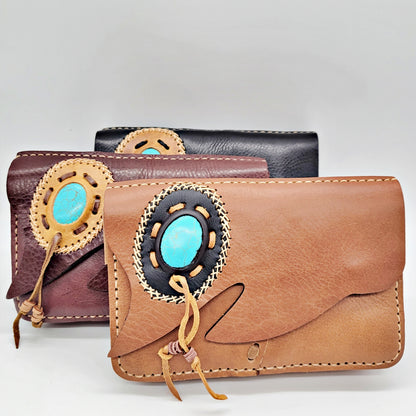 Handmade crossbody/ clutch bag with stone