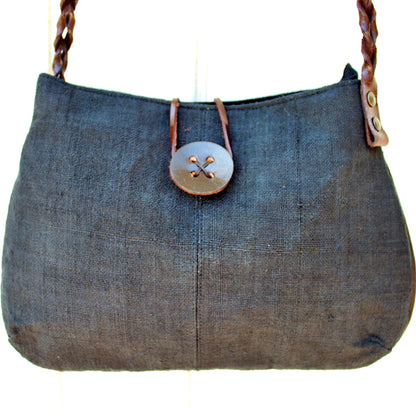 Handmade Hill tribe Artisan Patchwork adjustable cross-body and shoulder pleated handbag