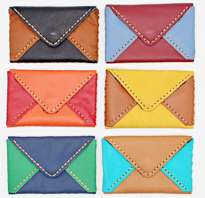 Handmade leather envelope cardholder