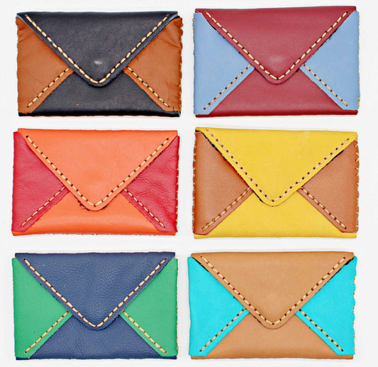 Handmade leather envelope cardholder