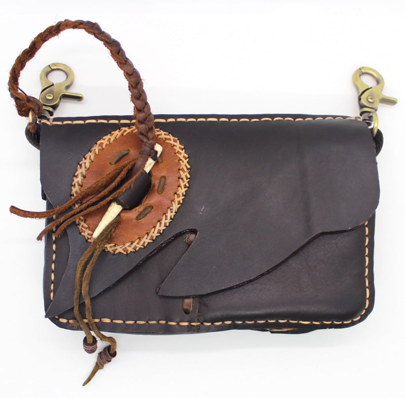 Handmade crossbody/ clutch bag with bone, stone or fossil