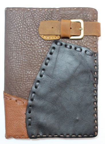 Handmade large Leather journal with buckle design/  blank paper