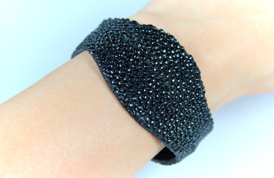 Handmade genuine stingray leather bracelet/ bangle