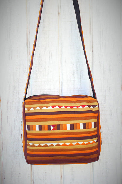 Handmade Lisu hill tribe intricate patchwork crossbody toaster satchel bags - Atlas Goods