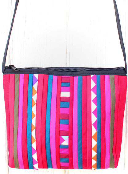 Handmade Lisu hill tribe intricate patchwork crossbody purse - Atlas Goods