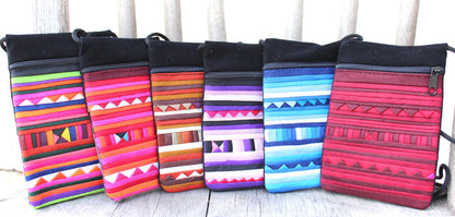 Handmade Lisu hill tribe intricate patchwork neck purse with ID back window - Atlas Goods