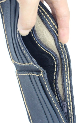 Handmade western genuine leather bifold wallet