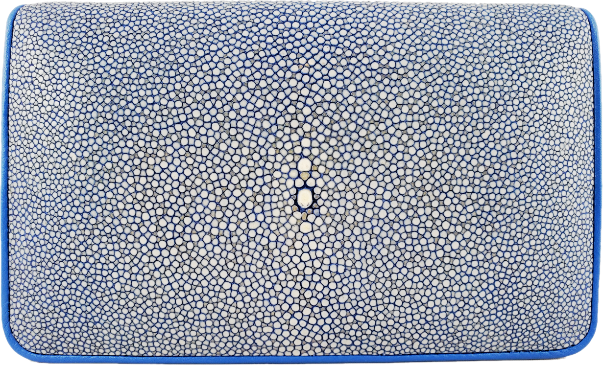 Genuine polished stingray leather medium crossbody purse/ clutch/ wristlet